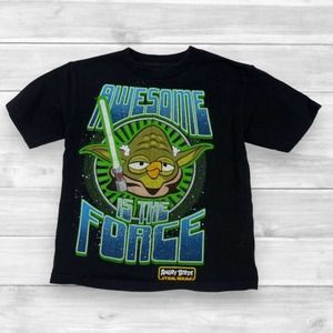 FIFTH Sun Angry‎ Birds Star Wars "Awesome Is the Force" Boys Shirt- Sz 5/6 (M)